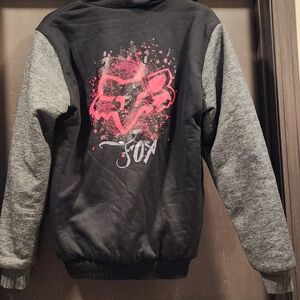 Fox Black Hoodie with Pink Logo